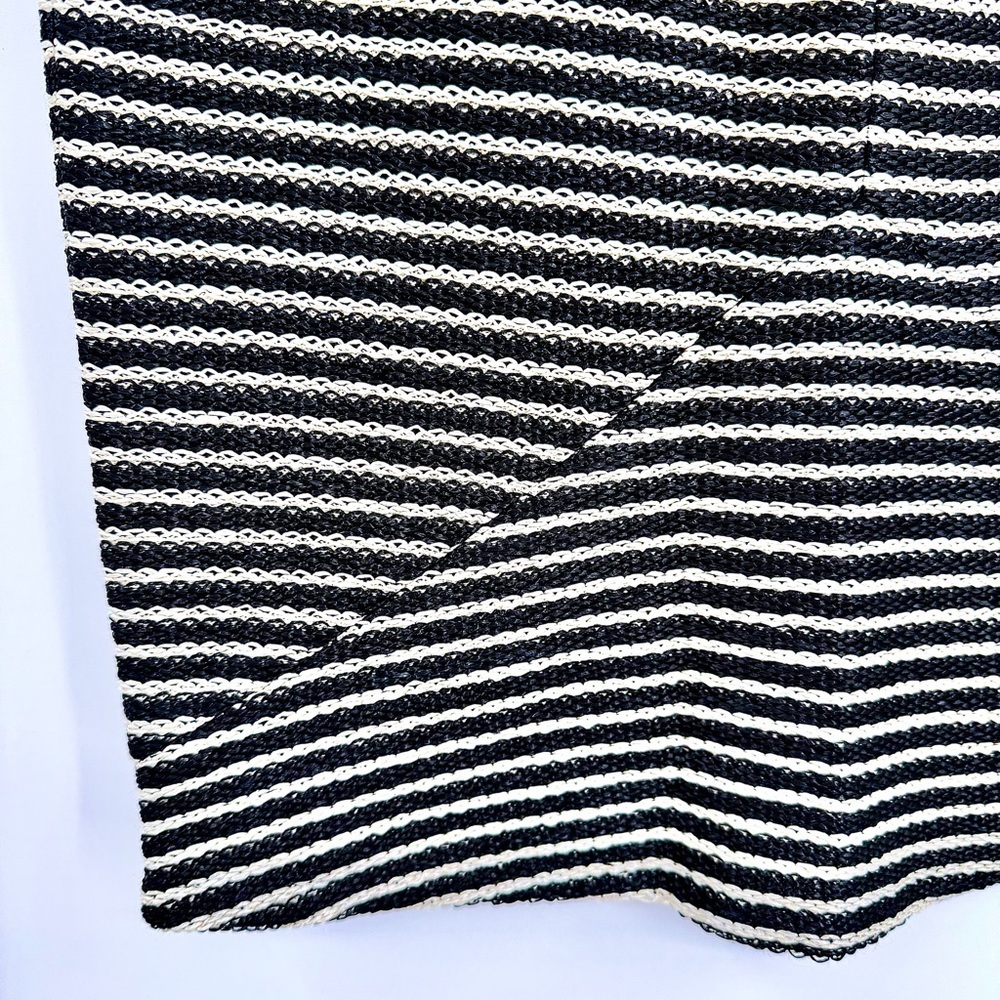 LES COPAINS Striped Raffia Woven Pencil Skirt Made In Italy 42 - Picture 4 of 10
